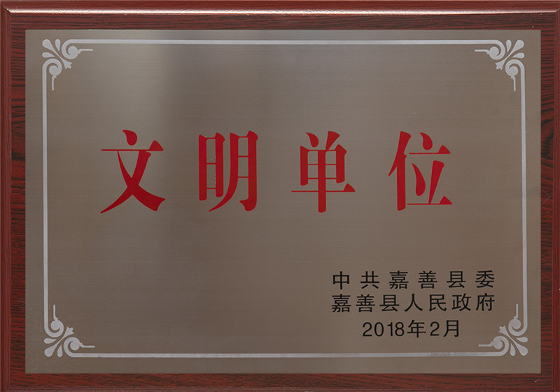2018年2月，公司被评为“嘉善县文明单位”